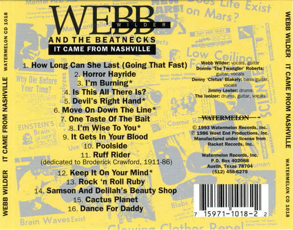 Webb Wilder And The Beatnecks : It Came From Nashville (CD, Album, RE)