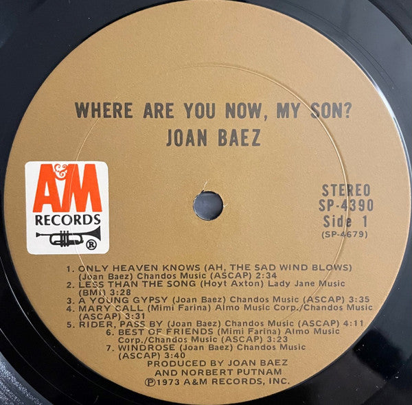 Joan Baez : Where Are You Now, My Son? (LP, Album, Ter)