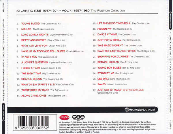 Various : Atlantic R&B 1947-1974 (Volume 4: 1957-1960) (CD, Comp)
