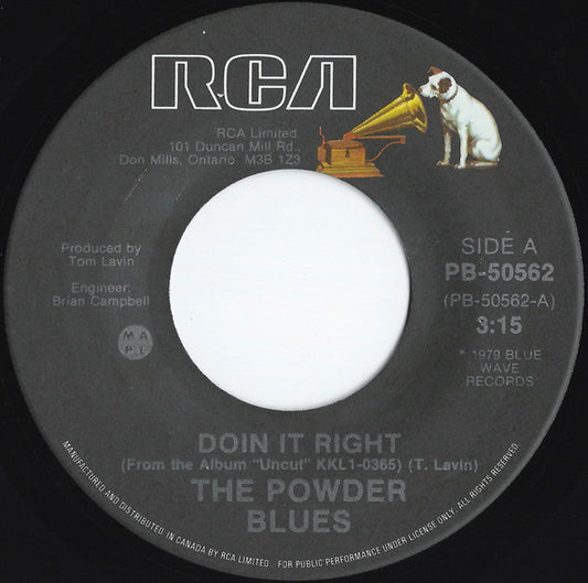 Powder Blues : Doin It Right (7", Single)
