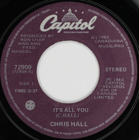 Chris Hall (5) : It's All You (7", Single)