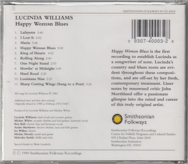 Lucinda Williams : Happy Woman Blues (CD, Album, RE)