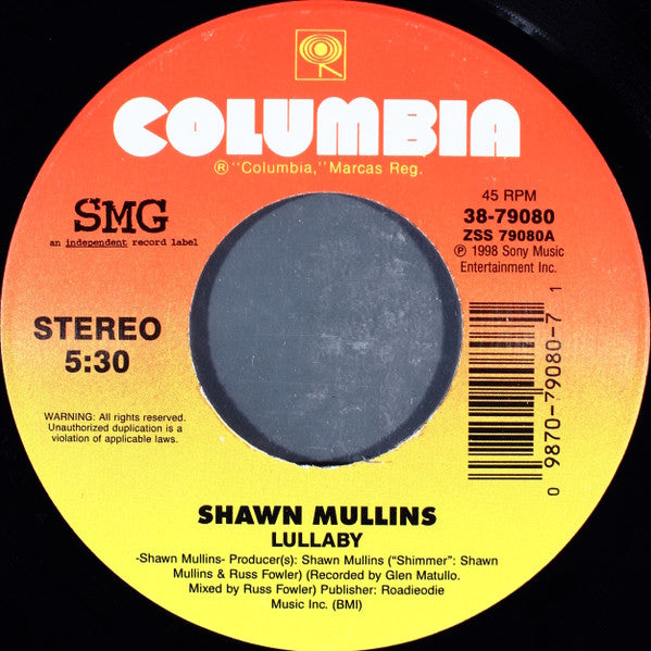 Shawn Mullins : Lullaby (7", Single)