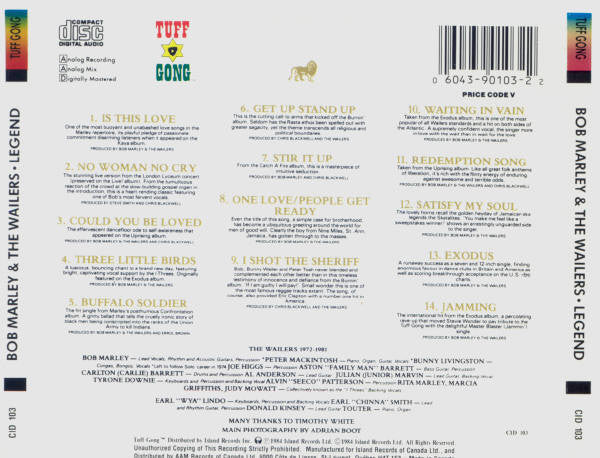 Bob Marley And The Wailers* : Legend (The Best Of Bob Marley And The Wailers) (CD, Comp, RE, RM)