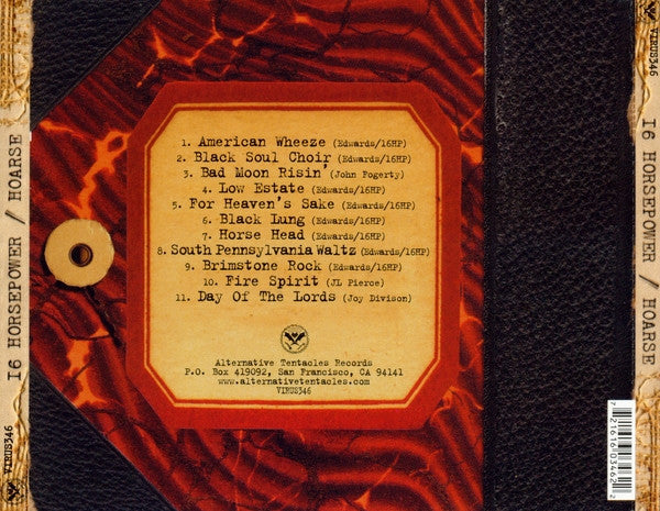 16 Horsepower : Hoarse (CD, Album, RE)