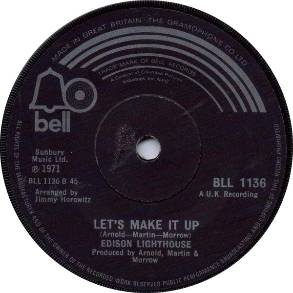 Edison Lighthouse : It's Up To You Petula (7", Single, Sol)