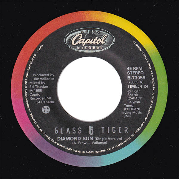 Glass Tiger : Diamond Sun (7", Single)