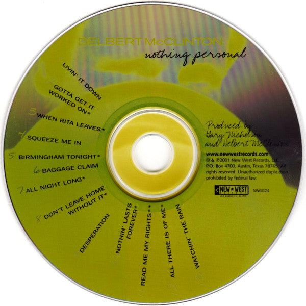 Delbert McClinton : Nothing Personal (CD, Album)