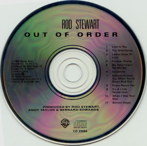 Rod Stewart : Out Of Order (CD, Album, RE)