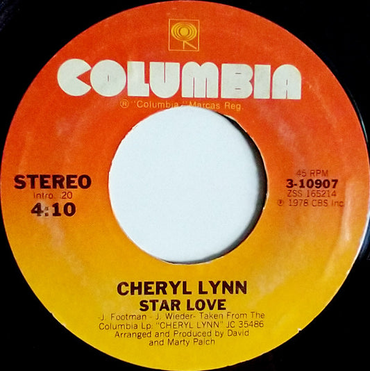 Cheryl Lynn : Star Love / You're The One (7", Ter)