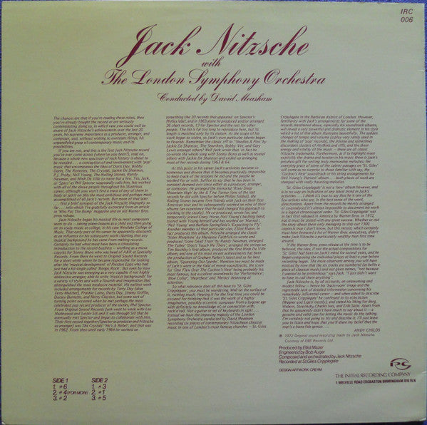 Jack Nitzsche With London Symphony Orchestra Conducted By David Measham : St. Giles Cripplegate (LP, Album, RE)