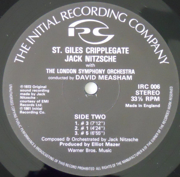 Jack Nitzsche With London Symphony Orchestra Conducted By David Measham : St. Giles Cripplegate (LP, Album, RE)