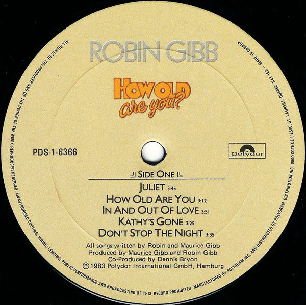 Robin Gibb : How Old Are You? (LP, Album)