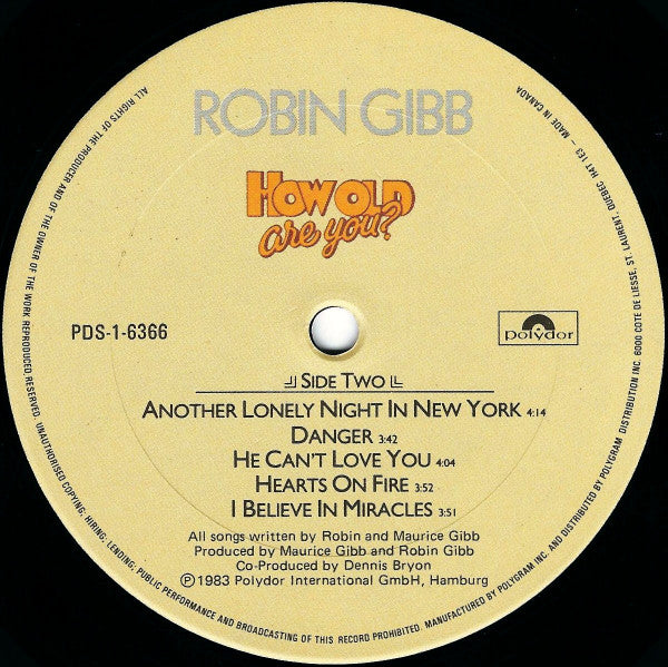 Robin Gibb : How Old Are You? (LP, Album)