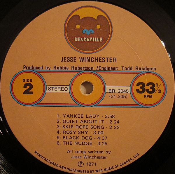 Jesse Winchester : Jesse Winchester (LP, Album, RE)