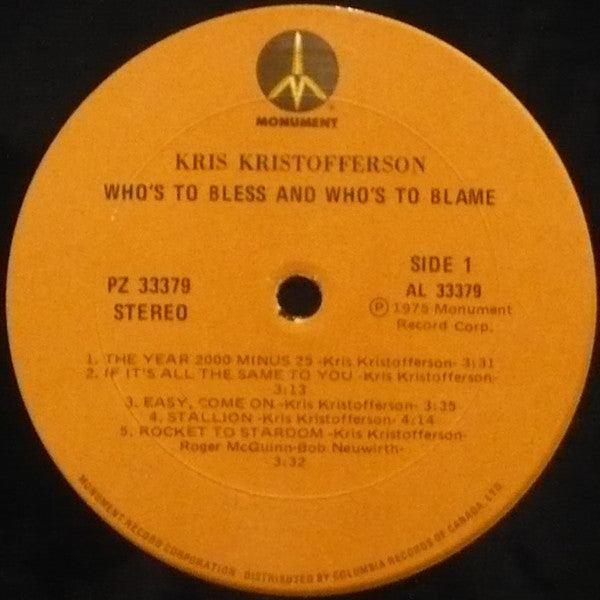Kris Kristofferson : Who's To Bless And Who's To Blame (LP, Album)
