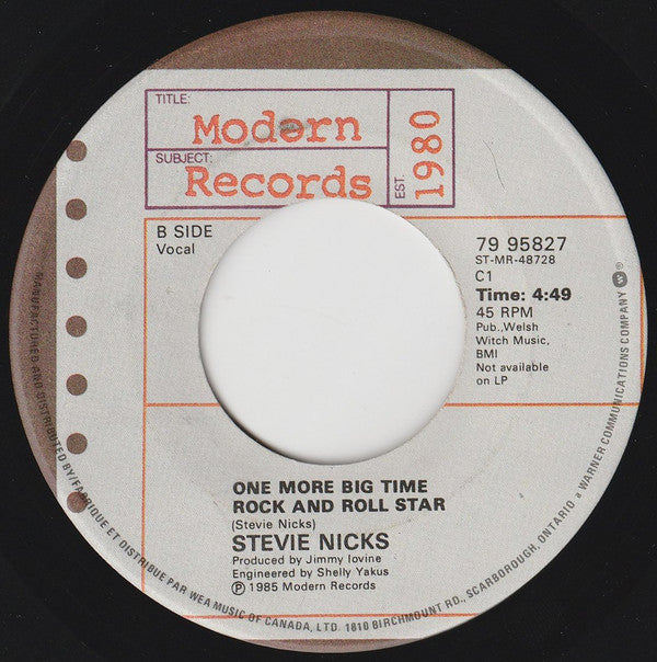 Stevie Nicks : Talk To Me  (7", Single)