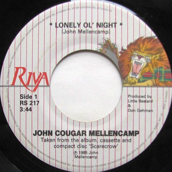 John Cougar Mellencamp : Lonely Ol' Night (7", Single)
