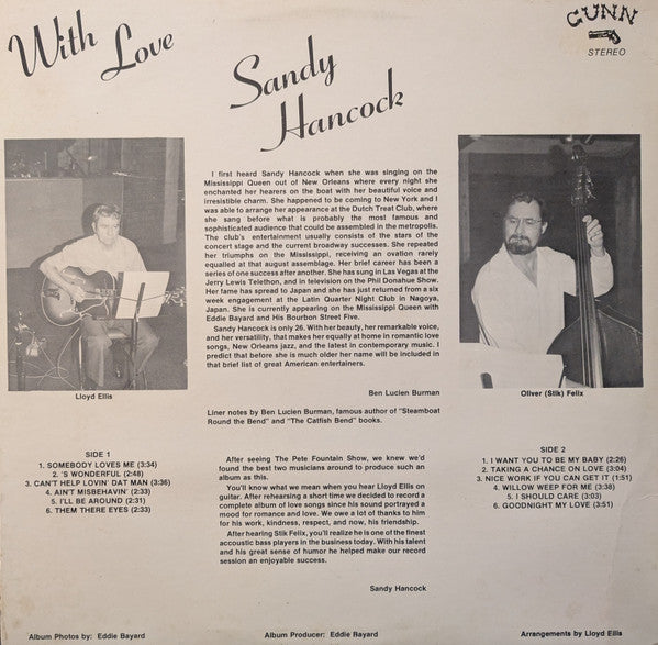 Sandy Hancock (2) : With Love (LP, Album)