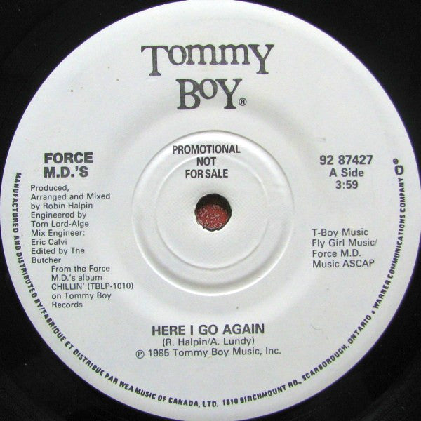 Force M.D.'s* : Here I Go Again (7", Promo)