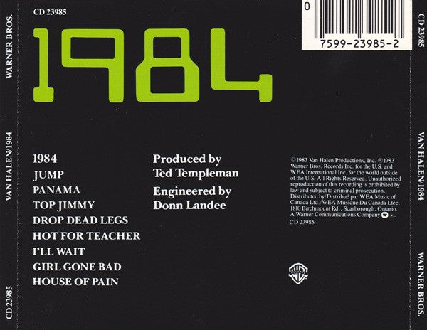 Van Halen : 1984 (CD, Album, RE, RP)