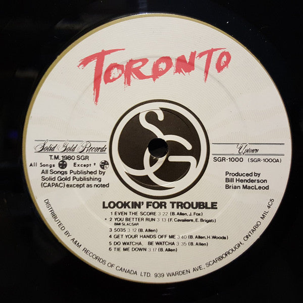 Toronto (4) : Lookin' For Trouble (LP, Album)