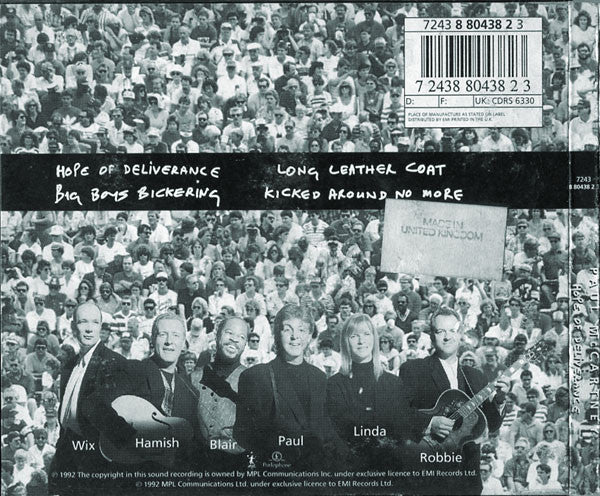 Paul McCartney : Hope Of Deliverance (CD, Single, Loc)