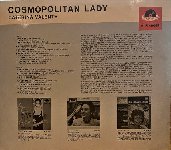 Caterina Valente : Cosmopolitan Lady (LP, Album, Mono, RE)