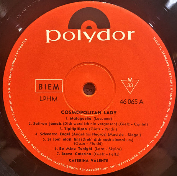Caterina Valente : Cosmopolitan Lady (LP, Album, Mono, RE)