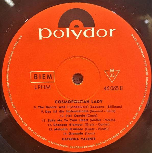 Caterina Valente : Cosmopolitan Lady (LP, Album, Mono, RE)