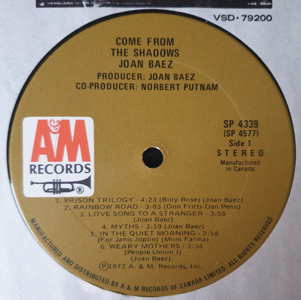 Joan Baez : Come From the Shadows (LP, Club, Uni)