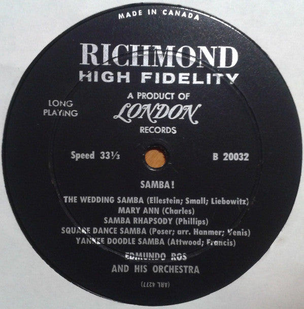 Edmundo Ros & His Orchestra : Samba! (LP, Album)
