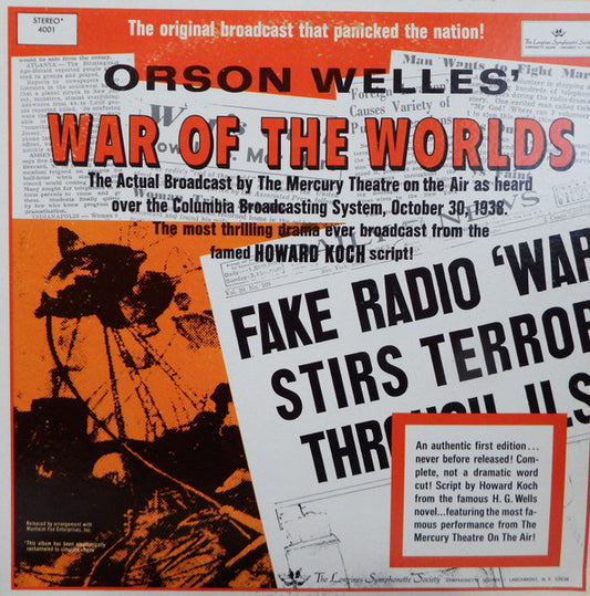 Orson Welles : War Of The Worlds (LP, Club, RM, Scr)