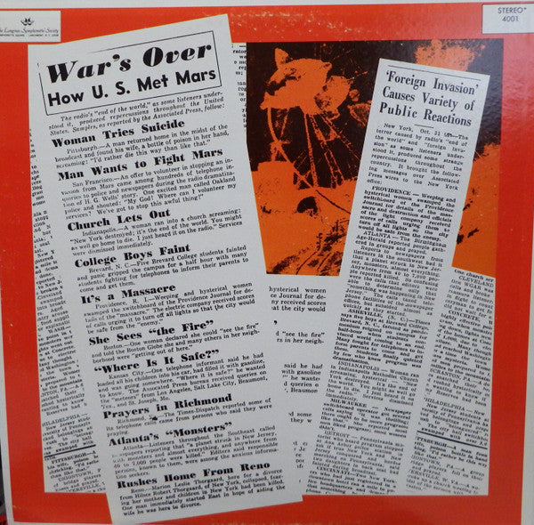 Orson Welles : War Of The Worlds (LP, Club, RM, Scr)
