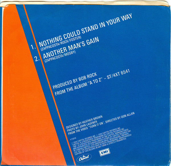 Zappacosta : Nothing Could Stand In Your Way (7", Single)