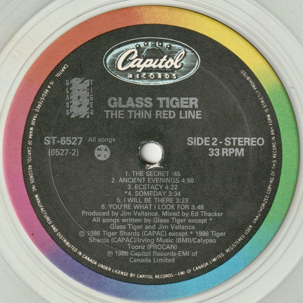 Glass Tiger : The Thin Red Line (LP, Album, Cle)