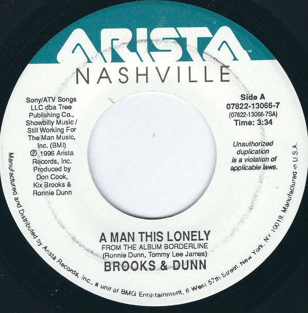 Brooks & Dunn : A Man This Lonely (7", Single)