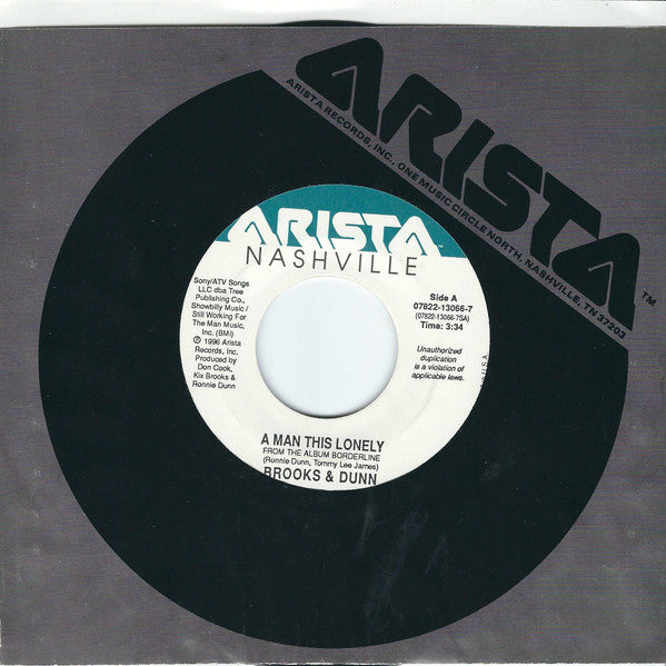 Brooks & Dunn : A Man This Lonely (7", Single)