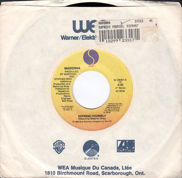 Madonna : Express Yourself (7", Single)