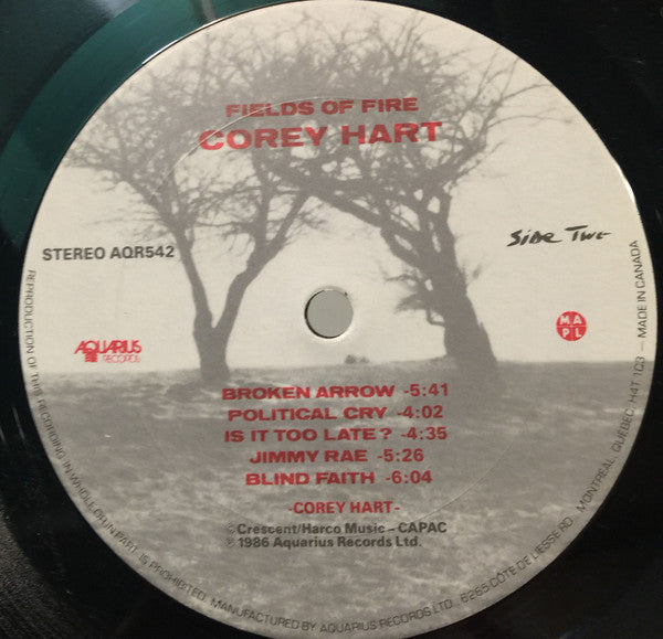 Corey Hart : Fields Of Fire (LP, Album)