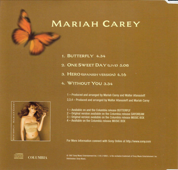 Mariah Carey : Butterfly (CD, Single)