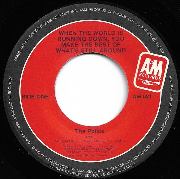 The Police : When The World Is Running Down, You Make The Best Of What's Still Around (7")