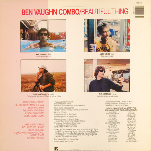 Ben Vaughn Combo : Beautiful Thing (LP, Album)