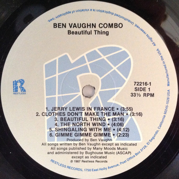 Ben Vaughn Combo : Beautiful Thing (LP, Album)