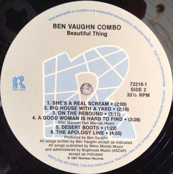Ben Vaughn Combo : Beautiful Thing (LP, Album)