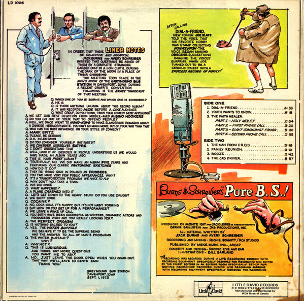Jack Burns & Avery Schreiber : Pure B.S.! (LP, Album)