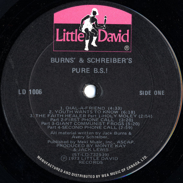 Jack Burns & Avery Schreiber : Pure B.S.! (LP, Album)