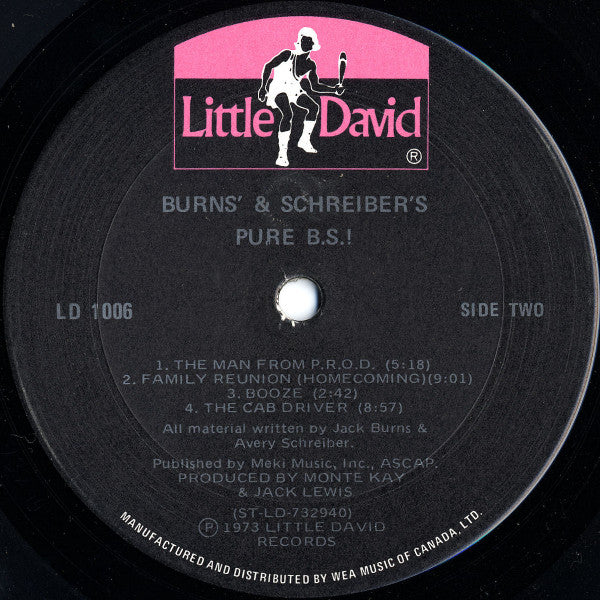 Jack Burns & Avery Schreiber : Pure B.S.! (LP, Album)