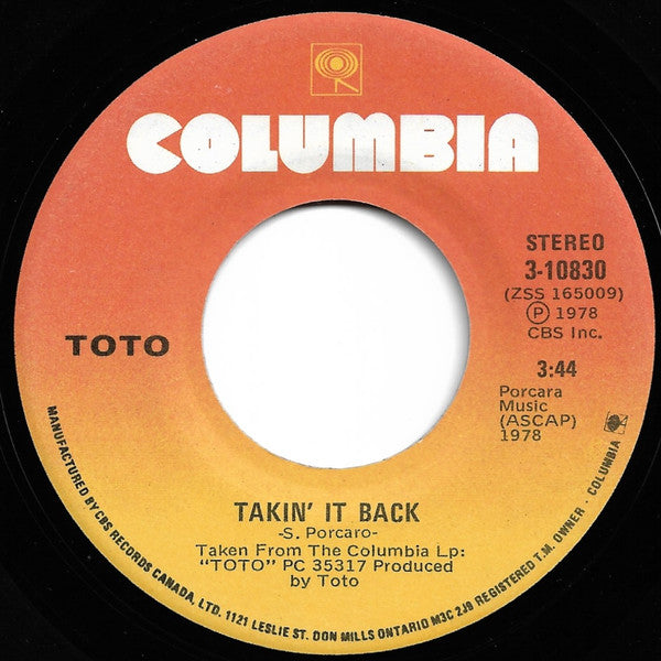 Toto : Hold The Line (7", Single)