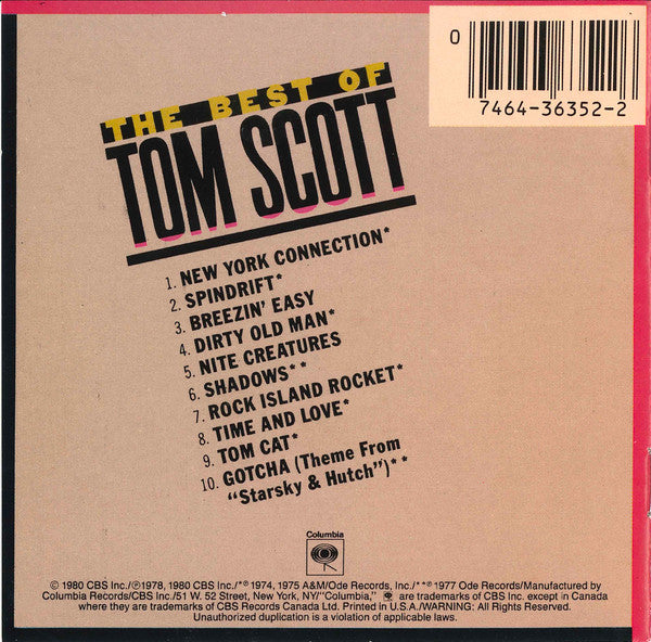 Tom Scott : The Best Of Tom Scott (CD, Comp, RE, JVC)